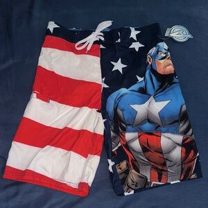 Marvel Captain America Flag Swim Trunks